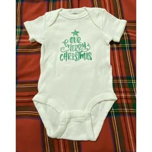New Our Merry Christmas One piece undershirt 6 months Bodysuit